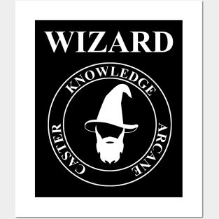 Wizard Fantasy RPG Class Hat and Beard Posters and Art